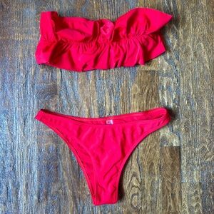 strapless shein bikini set